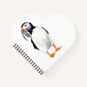 Papageientaucher Herzförmig Notizbuch