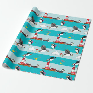 Papageientaucher-Leuchtturm Geschenkpapier