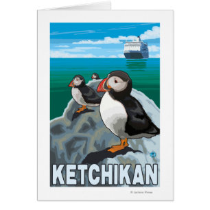 Papageientaucher u. Kreuzschiff - Ketchikan,
