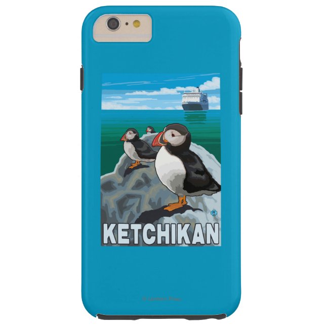 Papageientaucher u. Kreuzschiff - Ketchikan, Case-Mate iPhone Hülle (Rückseite)