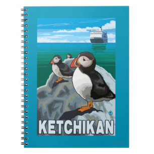 Papageientaucher u. Kreuzschiff - Ketchikan, Notizblock