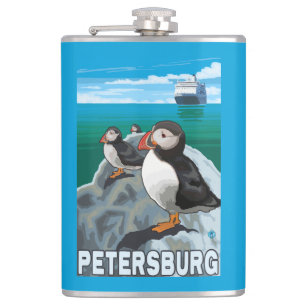 Papageientaucher u. Kreuzschiff - Petersburg, Flachmann