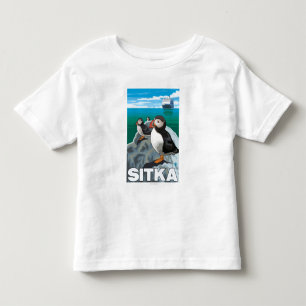Papageientaucher u. Kreuzschiff - Sitka, Alaska Kleinkind T-shirt