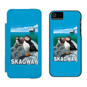 Papageientaucher u. Kreuzschiff - Skagway, Alaska Incipio Watson™ iPhone 5 Geldbörsen Hülle