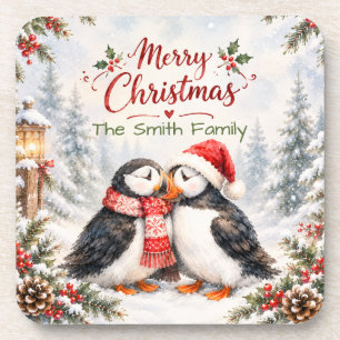 Papageientaucher Weihnachtsfamilienname Getränkeuntersetzer