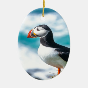 PapageientaucherFratercula arctica bei Látrabjarg Keramik Ornament