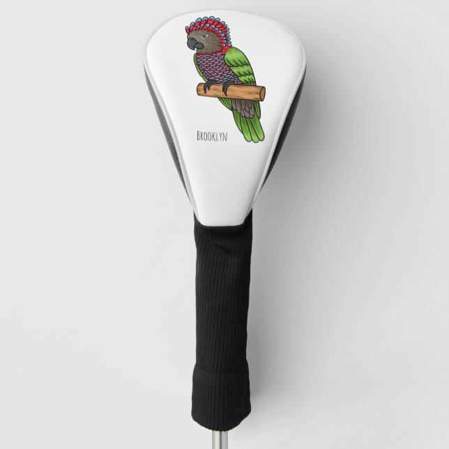 Papageienvogel-Cartoon-Abbildung Golf Headcover (Vorderseite)