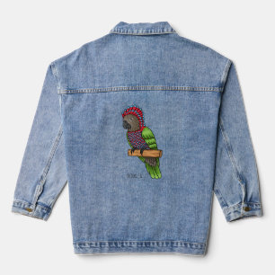 Papageienvogel-Cartoon-Abbildung Jeansjacke