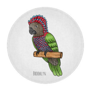 Papageienvogel-Cartoon-Abbildung Schneidebrett