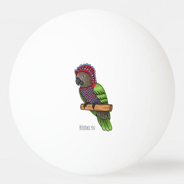 Papageienvogel-Cartoon-Abbildung Tischtennisball (Vorderseite)