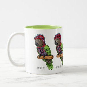 Papageienvogel-Cartoon-Abbildung Zweifarbige Tasse