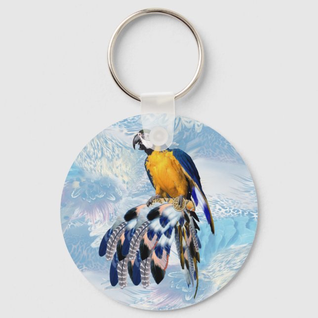 Papageienvogelton-Geschenk für die Gäste Schlüsselanhänger (Vorderseite)