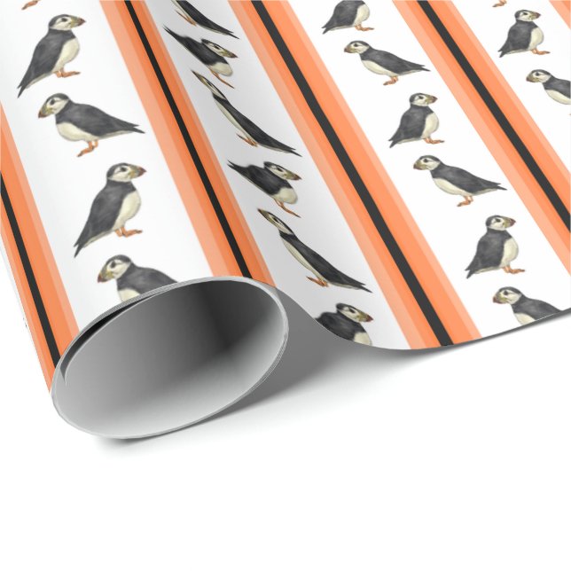 Papageitaucher  geschenkpapier (Rolleneckpunkt)