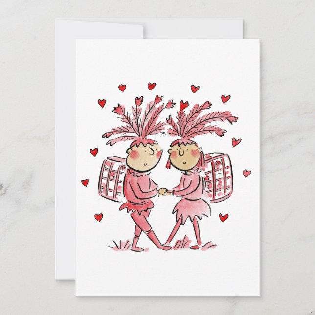 Papageno und Papagena Einladung (Vorderseite)