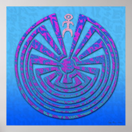 Papago Maze Blue und Lila Poster