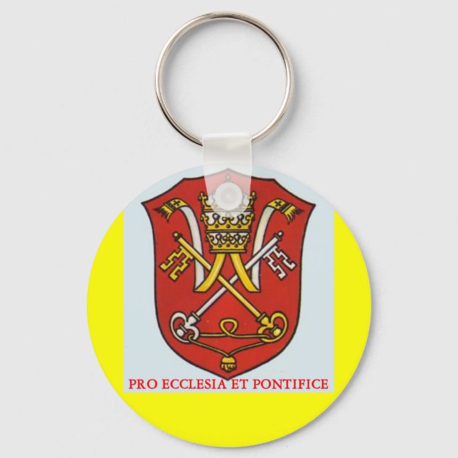 PAPAL KEKETTE TRADITIONELLES ROMAN CATHOLIC POPE SCHLÜSSELANHÄNGER (Vorderseite)