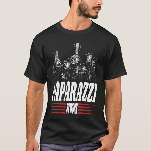Paparazzi Work Cheerful Photography Illustration T-Shirt (Vorderseite)