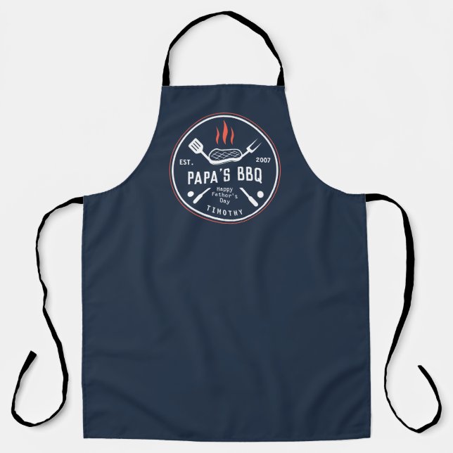 Papa's BBQ Fête des pères personnalisée tablier (Recto)