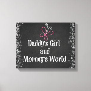Papa's Girl and Mommy's World Quote Leinwanddruck
