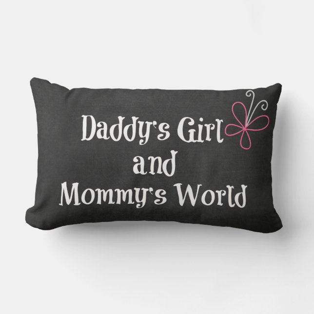 Papa's Girl and Mommy's World Quote Lendenkissen (Vorderseite)