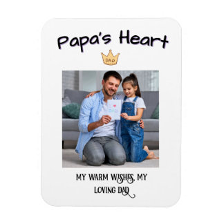 Papa's Heart - Pho zum Personalisierten Ersten Vat Magnet