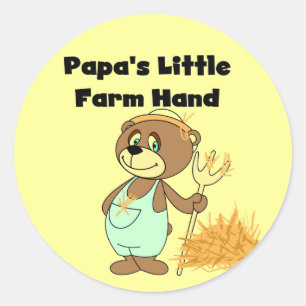Papas kleine Farmhandgeschenke und -geschenke Runder Aufkleber