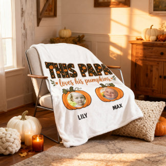 Papas kleine Kürbisse 2 Enkelkinder Foto Halloween Fleecedecke