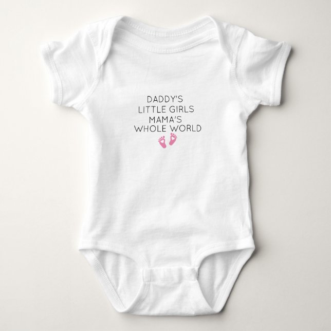 Papa's kleine Mama's ganze Welt Mädchen Baby Gesch Baby Strampler (Vorderseite)