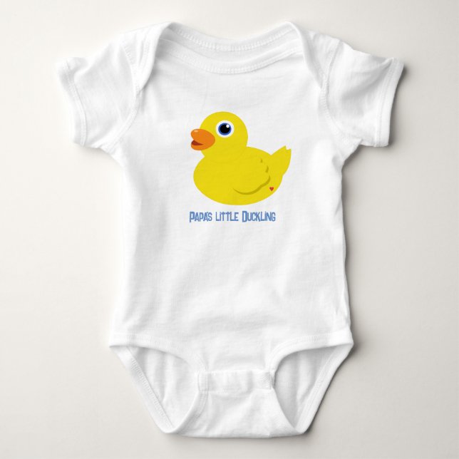Papas kleiner Duckling (blau) Baby Bodysuit Baby Strampler (Vorderseite)