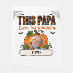 Papas kleiner Kürbis 1 Enkelname Halloween Fleecedecke