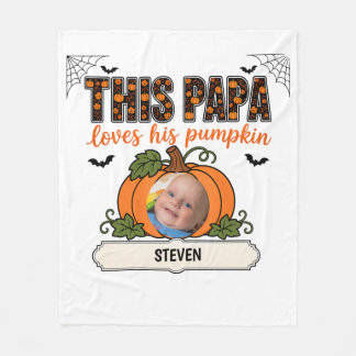 Papas kleiner Kürbis 1 Enkelname Halloween Fleecedecke