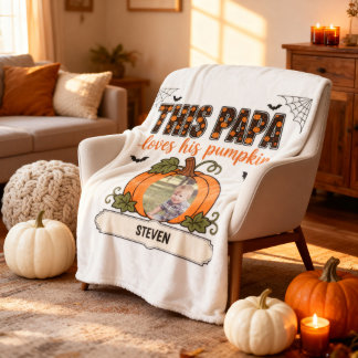 Papas kleiner Kürbis 1 Enkelname Halloween Fleecedecke