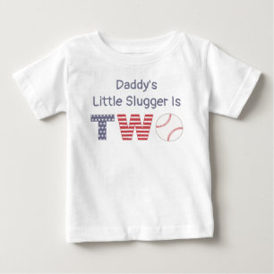 Papa's kleines Gepäck ist zwei, Baseball Geburtst Baby T-shirt