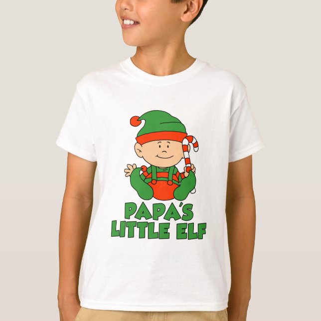 Papa's LIttle Elf Niedlicher Cartoon T-Shirt (Vorderseite)