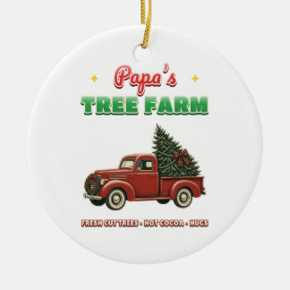 Papas Weihnachtsbaum-Farm Retro-Weihnachts-LKW-Orn Keramik Ornament