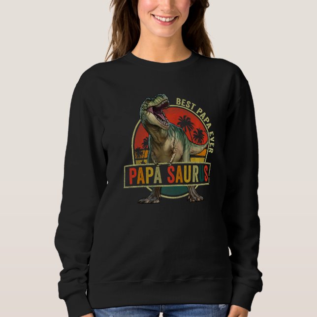 Papasaurus Dinosaur Daddy Family Matching Best Pap Sweatshirt (Vorderseite)