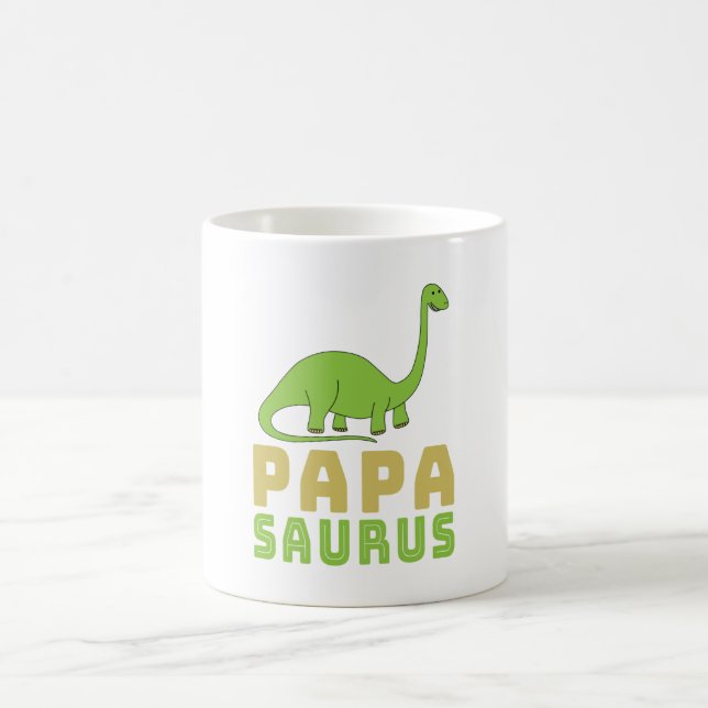 Papasaurus Dinosaurier Brontosaurus Vatertag Kaffeetasse (Mittel)