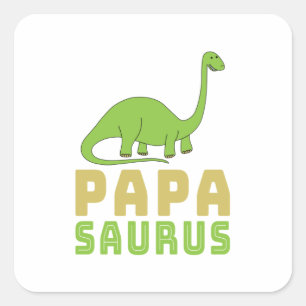 Papasaurus Dinosaurier Brontosaurus Vatertag Quadratischer Aufkleber