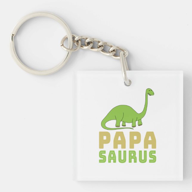 Papasaurus Dinosaurier Brontosaurus Vatertag Schlüsselanhänger (Vorderseite)
