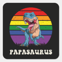 Papasaurus Funny Dinosaur auf der Regenbogenflagge