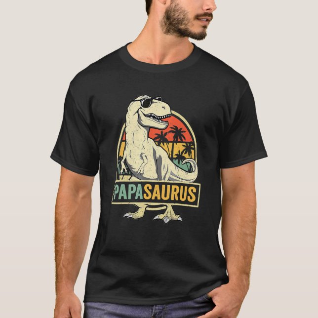 Papasaurus Rex Dinosaur Papa Saurus Familie Matchi T-Shirt (Vorderseite)