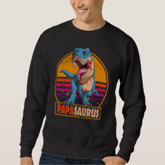 Papasaurus Rex Dinosaur Papa Saurus Family Matchin Sweatshirt