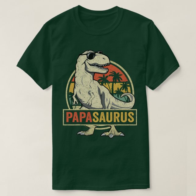 Papasaurus Rex Vater Dinosaur Familie Dino Papa Sa T-Shirt (Design vorne)