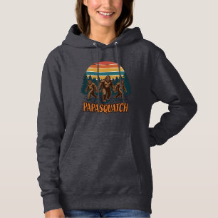 Papasquatch Bigfoot Vintage Sonnenuntergang Vektor Hoodie