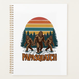 Papasquatch Bigfoot Vintage Sonnenuntergang Vektor Planer