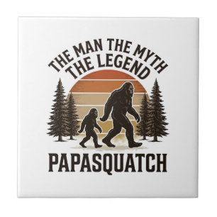 Papasquatch Vintage Bigfoot Dad Shirt Design_1 Fliese
