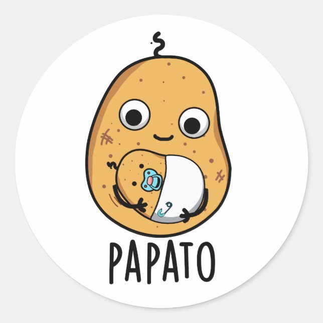 Papato Funny Potato Pub Runder Aufkleber (Vorderseite)