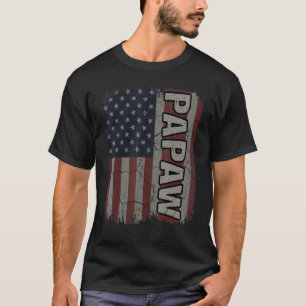Papaw American Flag Vintag Vatertag 4. Ju T-Shirt