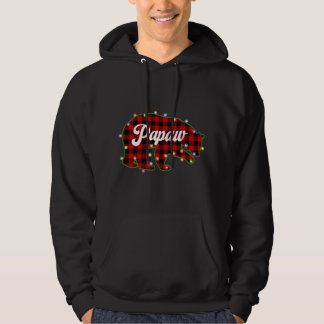 Papaw Bear Buffalo Kariert Red Christmas Light Mat Hoodie