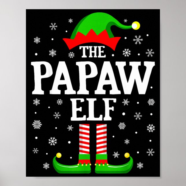 Papaw Elf Funny Christmas Family Matching  Poster (Vorne)